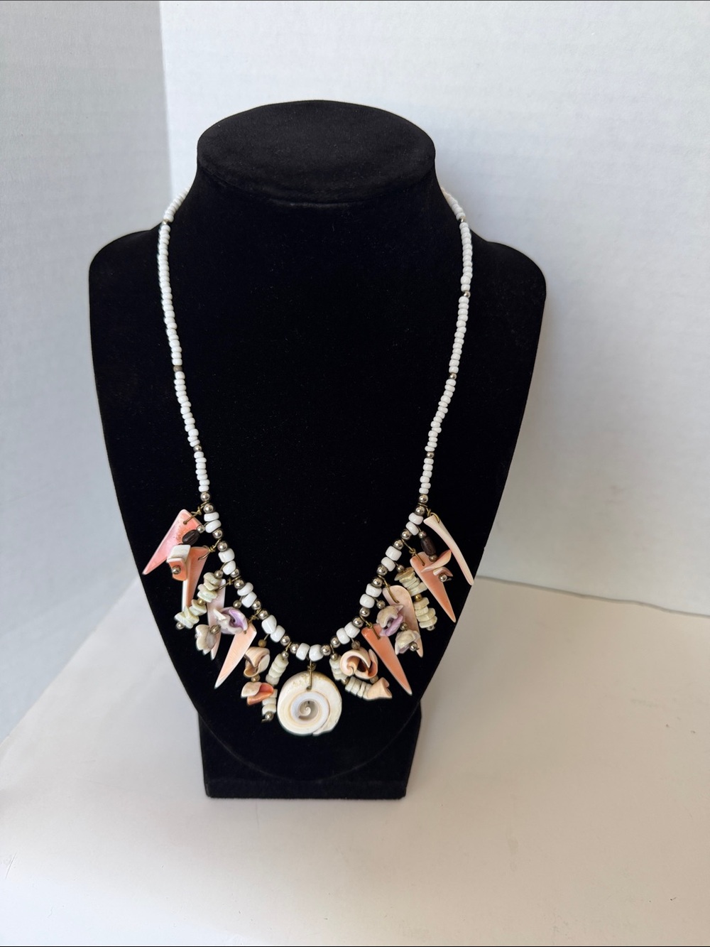 Handmade Pink Shell Charm Necklace